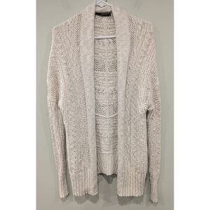 Peruvian Connection Oatmeal 100% Pima Corton Knit Open Cardigan Size XS